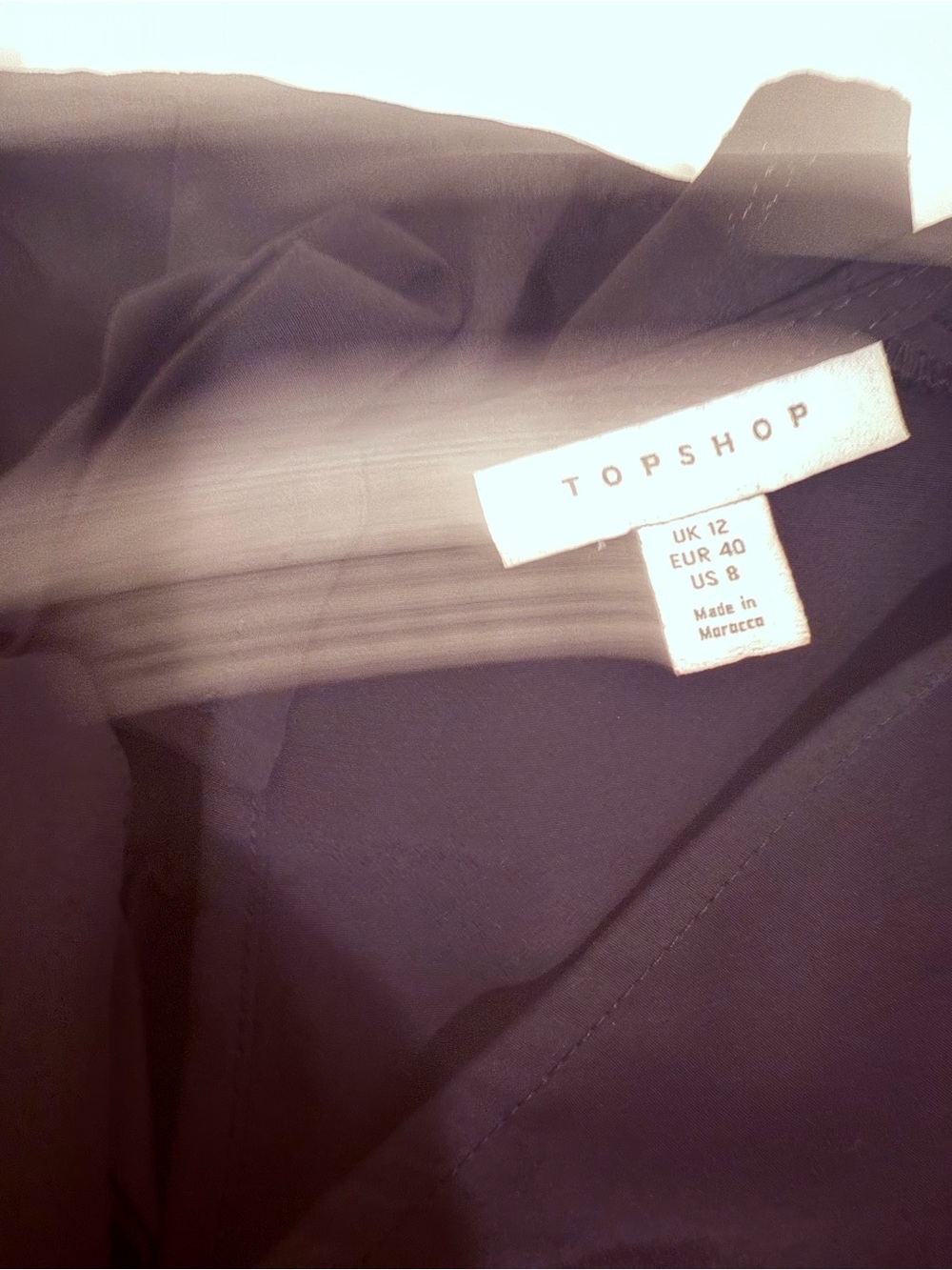 Topshop Black V-Neck Peplum Puff Sleeve Blouse - Picture 13 of 13